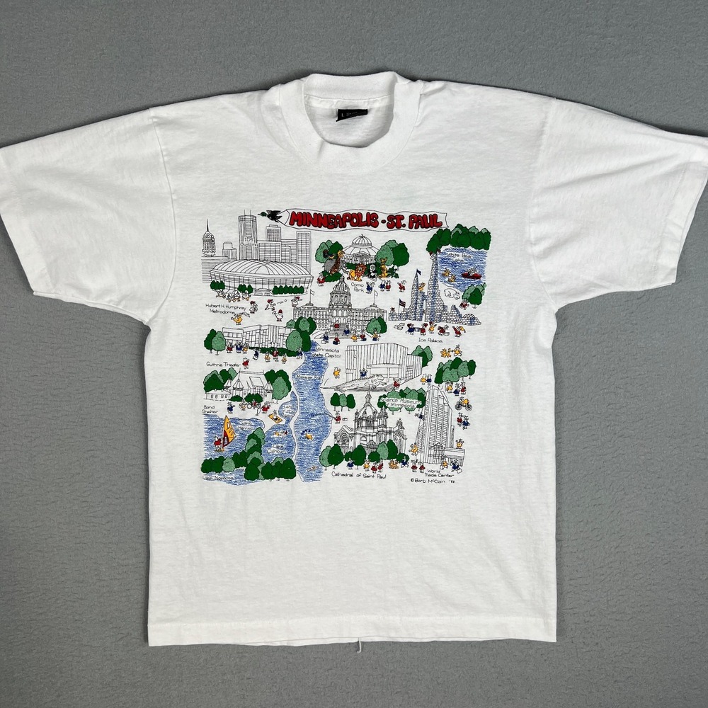 VTG Minneapolis Saint Paul Vacation T Shirt Fits Small 1980s Sketch Art Twin USA